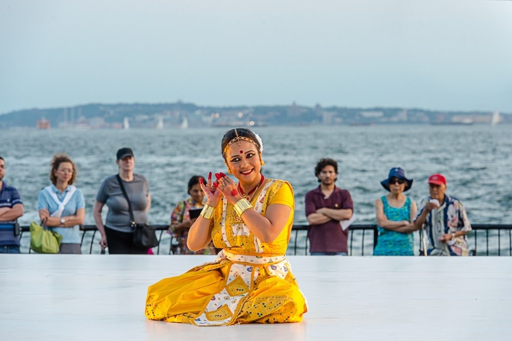 Madhusmita Bora at Erasing Borders Dance Festival, Battery Park, New York